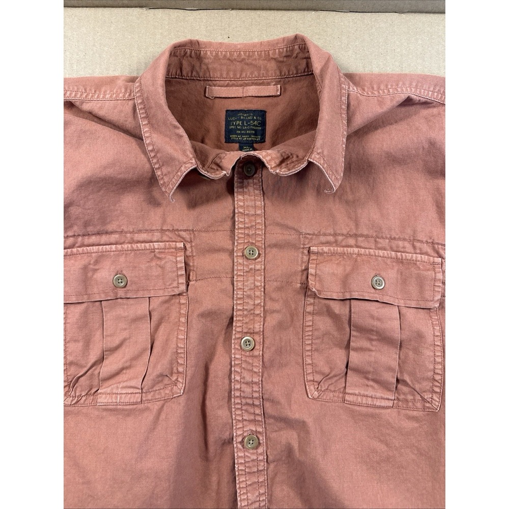 LUCKY BRAND Shirt Mens XL Orange/red Type L-54C Military Classic Fit